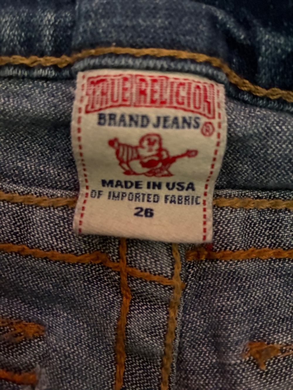 True Religion Women's Blue Denim Jeans - Classic Pocket Stitch - Picture 5 of 7